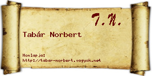 Tabár Norbert névjegykártya